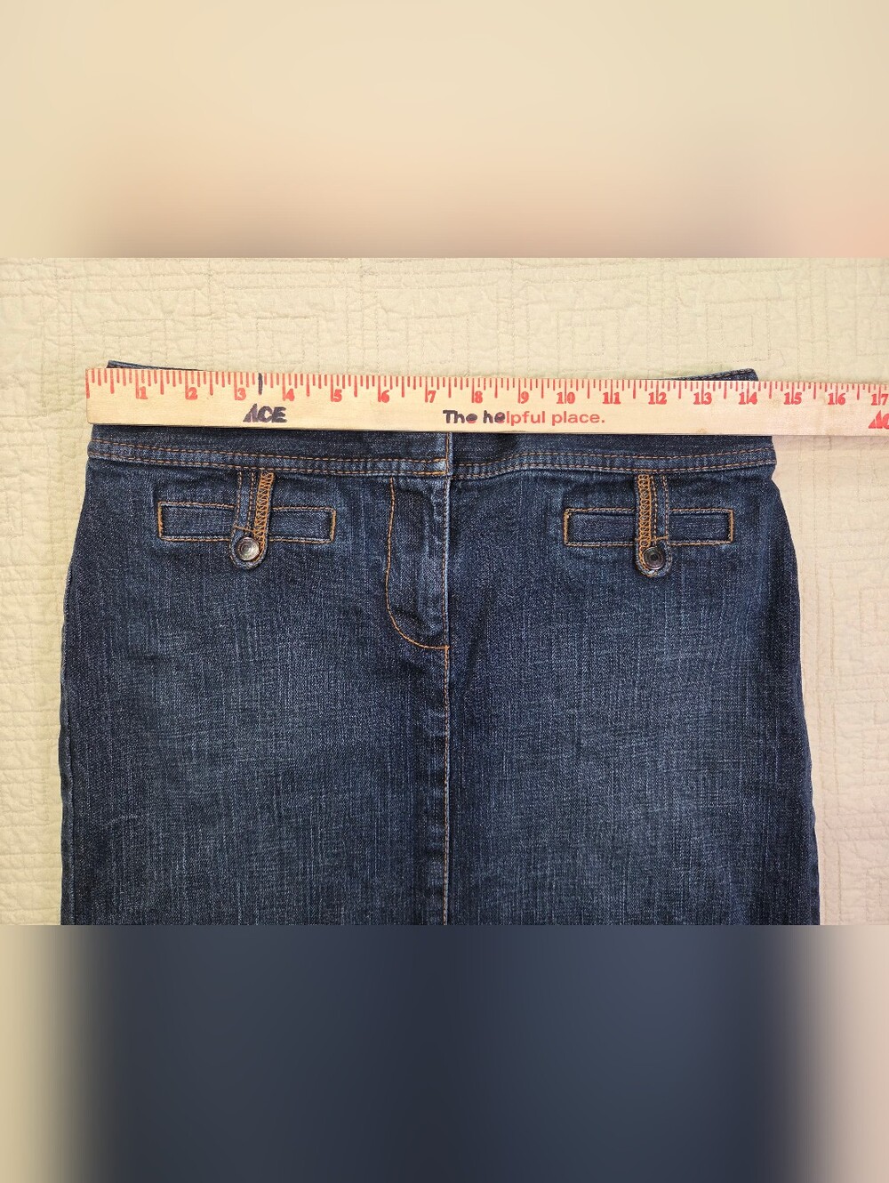 Ann Taylor LOFT Denim Skirt Womens Size 2 Blue Cotton Blend Pockets Short - Picture 5 of 11